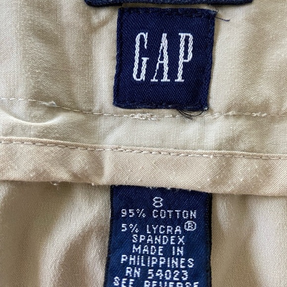 GAP Stretch Maxi Skirt Tan Back Slit Pockets Belt Loops Size 8 - Picture 3 of 10